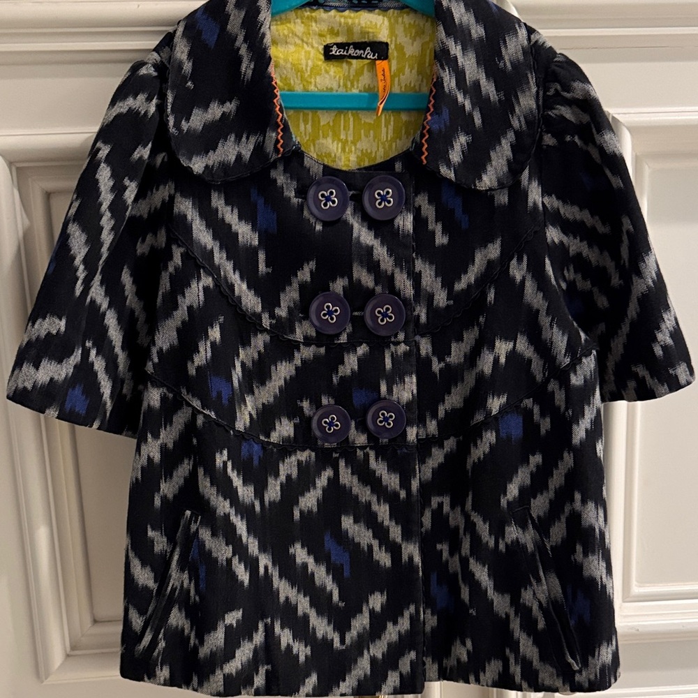 Anthropologie Patterned okay Short sleeve Pea Coat